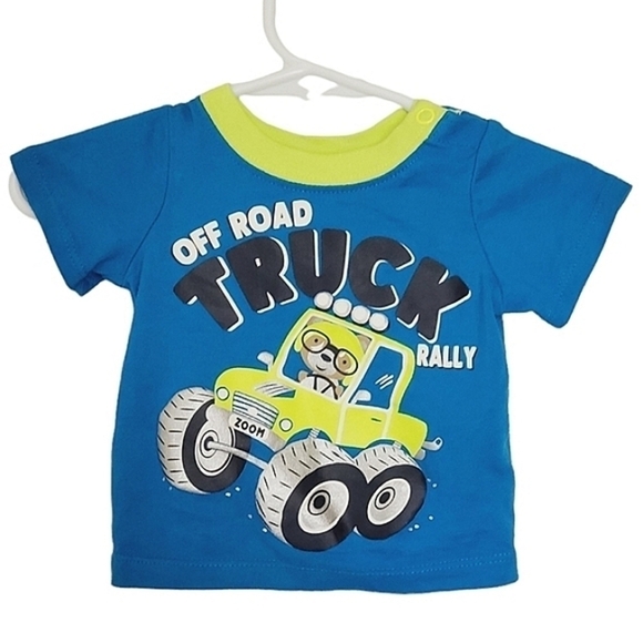 K1316 * Healthtex Off Road Truck Rally Boys Tee Blue Size NB - Picture 1 of 6